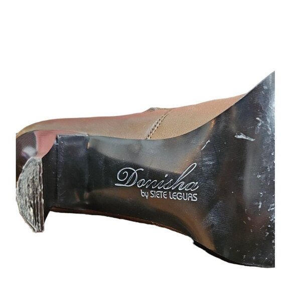 RARE VINTAGE Danisha by Siete Leguas brown 3.75" heels boots size size MX26.5/7. - Picture 16 of 16